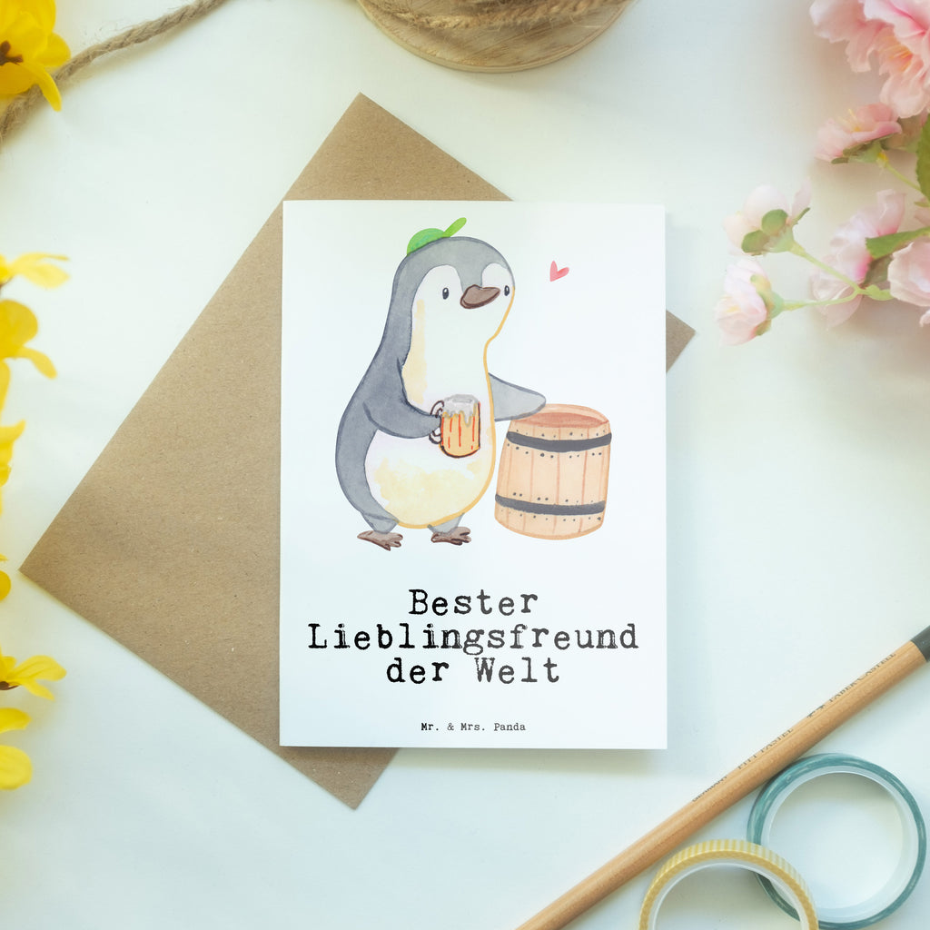 Grußkarte Pinguin Bester Lieblingsfreund der Welt Grußkarte, Klappkarte, Einladungskarte, Glückwunschkarte, Hochzeitskarte, Geburtstagskarte, Karte, Ansichtskarten, für, Dankeschön, Geschenk, Schenken, Geburtstag, Geburtstagsgeschenk, Geschenkidee, Danke, Bedanken, Mitbringsel, Freude machen, Geschenktipp, Lieblingsfreund, Freund, Partner, Lieblingsmensch, Lieblings Mensch, Liebling, Bae, bester Freund, Liebe, Herz, Love