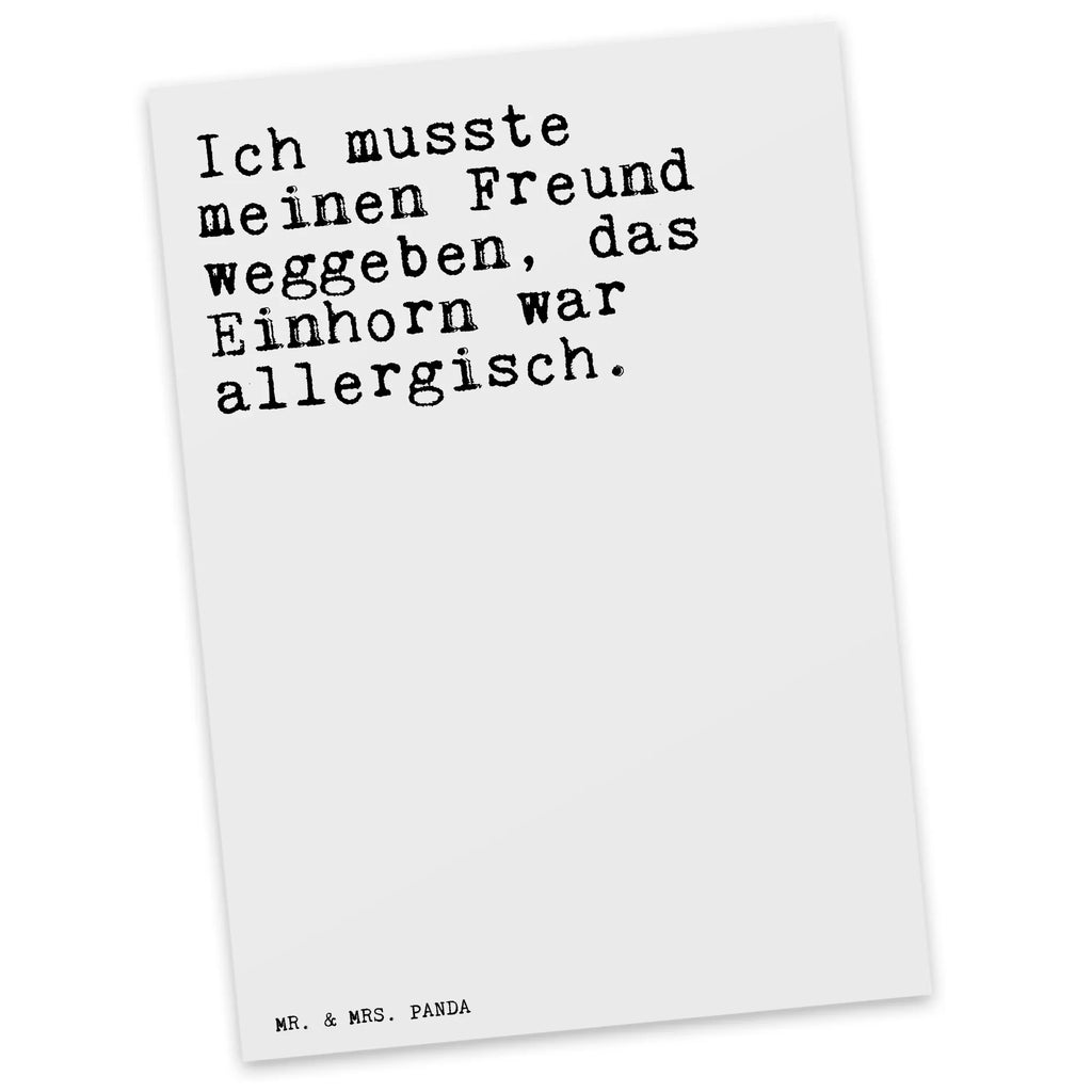 Postkarte Sprüche und Zitate Ich musste meinen Freund weggeben, das Einhorn war allergisch. Postkarte, Karte, Geschenkkarte, Grußkarte, Einladung, Ansichtskarte, Geburtstagskarte, Einladungskarte, Dankeskarte, Ansichtskarten, Einladung Geburtstag, Einladungskarten Geburtstag, Spruch, Sprüche, lustige Sprüche, Weisheiten, Zitate, Spruch Geschenke, Spruch Sprüche Weisheiten Zitate Lustig Weisheit Worte