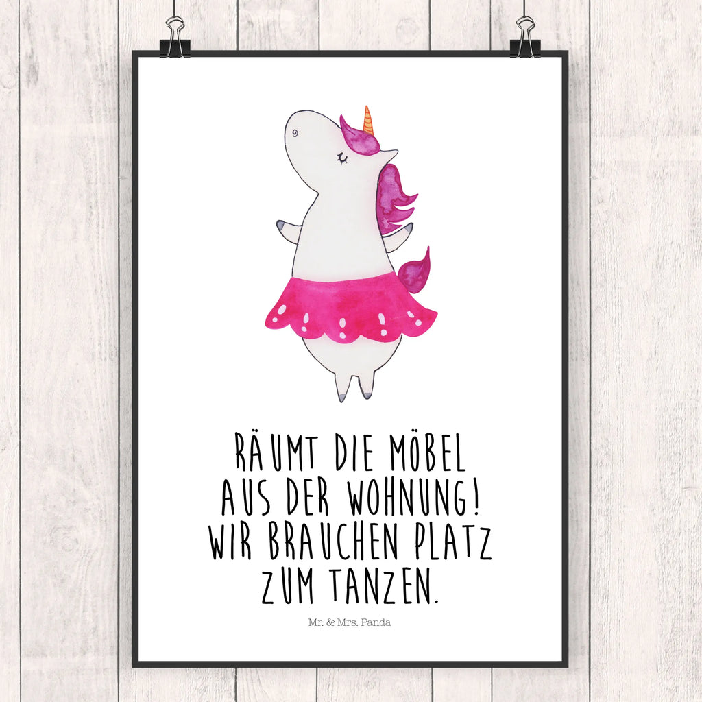 Poster Einhorn Ballerina Poster, Wandposter, Bild, Wanddeko, Küchenposter, Kinderposter, Wanddeko Bild, Raumdekoration, Wanddekoration, Handgemaltes Poster, Mr. & Mrs. Panda Poster, Designposter, Kunstdruck, Posterdruck, Einhorn, Einhörner, Einhorn Deko, Unicorn, Tanzen, Ballerina, Party, Wohnung, Spaß, Feiern, Geburtstag, Tänzerin, Lebenslust, Lebensfreude