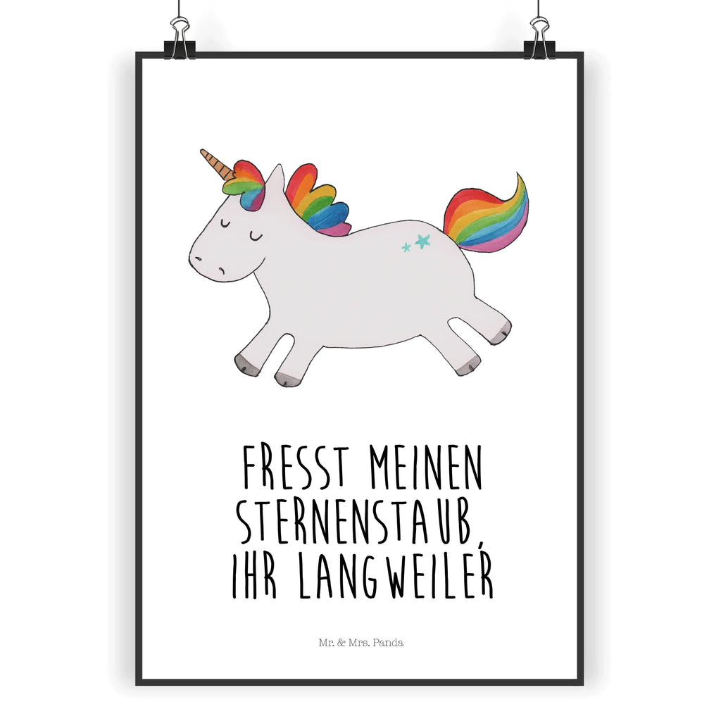 Poster Einhorn Happy Poster, Wandposter, Bild, Wanddeko, Küchenposter, Kinderposter, Wanddeko Bild, Raumdekoration, Wanddekoration, Handgemaltes Poster, Mr. & Mrs. Panda Poster, Designposter, Kunstdruck, Posterdruck, Einhorn, Einhörner, Einhorn Deko, Pegasus, Unicorn, glücklich, fröhlich, Spaß, Freude, Lebensfreude, witzig, spannend, Lächeln, Lachen