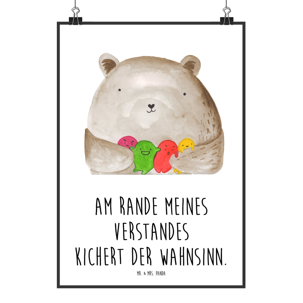 Poster Bär Gefühl Poster, Wandposter, Bild, Wanddeko, Küchenposter, Kinderposter, Wanddeko Bild, Raumdekoration, Wanddekoration, Handgemaltes Poster, Mr. & Mrs. Panda Poster, Designposter, Kunstdruck, Posterdruck, Bär, Teddy, Teddybär, Wahnsinn, Verrückt, Durchgedreht