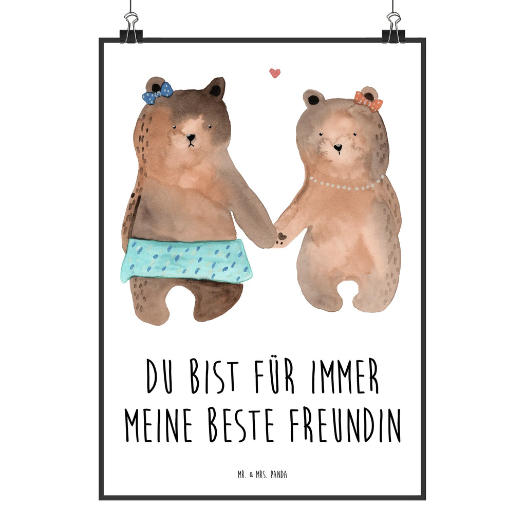 Poster Bär Freundin Poster, Wandposter, Bild, Wanddeko, Küchenposter, Kinderposter, Wanddeko Bild, Raumdekoration, Wanddekoration, Handgemaltes Poster, Mr. & Mrs. Panda Poster, Designposter, Kunstdruck, Posterdruck, Bär, Teddy, Teddybär, Bär Freundin Beste Freund Liebe Liebesbeweis Verliebt Kumpel Kumpeliene