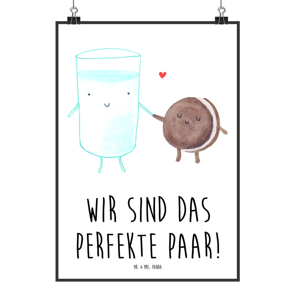 Poster Milch Keks Poster, Wandposter, Bild, Wanddeko, Küchenposter, Kinderposter, Wanddeko Bild, Raumdekoration, Wanddekoration, Handgemaltes Poster, Mr. & Mrs. Panda Poster, Designposter, Kunstdruck, Posterdruck, Tiermotive, Gute Laune, lustige Sprüche, Tiere, Milk, Cookie, Milch, Keks, Kekse, Kaffee, Einladung Frühstück, Motiv süß, romantisch, perfektes Paar