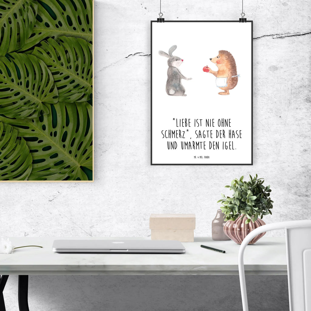 Poster Hase Igel Poster, Wandposter, Bild, Wanddeko, Küchenposter, Kinderposter, Wanddeko Bild, Raumdekoration, Wanddekoration, Handgemaltes Poster, Mr. & Mrs. Panda Poster, Designposter, Kunstdruck, Posterdruck, Tiermotive, Gute Laune, lustige Sprüche, Tiere, Igel und Hase, Igel, Hase, Liebe Spruch, Liebeskummer Geschenk, Herzschmerz, Trösten, Trennungsschmerz, Spruch romantisch