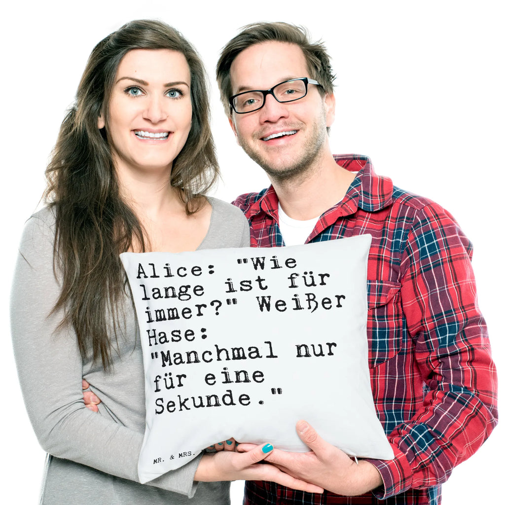 40x40 Kissen Sprüche und Zitate Alice: "Wie lange ist für immer?" Weißer Hase: "Manchmal nur für eine Sekunde." Kissenhülle, Kopfkissen, Sofakissen, Dekokissen, Motivkissen, sofakissen, sitzkissen, Kissen, Kissenbezüge, Kissenbezug 40x40, Kissen 40x40, Kissenhülle 40x40, Zierkissen, Couchkissen, Dekokissen Sofa, Sofakissen 40x40, Dekokissen 40x40, Kopfkissen 40x40, Kissen 40x40 Waschbar, Spruch, Sprüche, lustige Sprüche, Weisheiten, Zitate, Spruch Geschenke, Spruch Sprüche Weisheiten Zitate Lustig Weisheit Worte