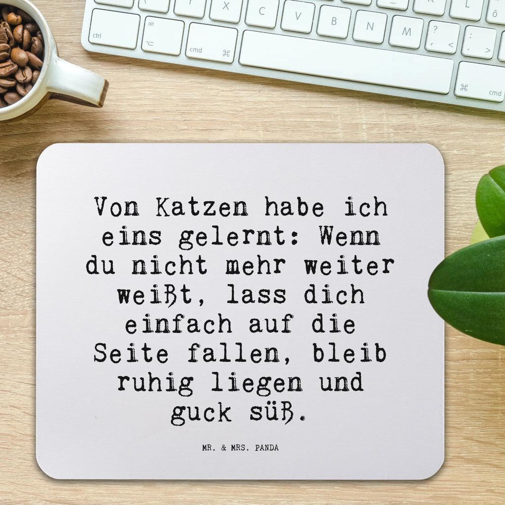 Mauspad Sprüche und Zitate Von Katzen habe ich eins gelernt: Wenn du nicht mehr weiter weißt, lass dich einfach auf die Seite fallen, bleib ruhig liegen und guck süß. Mousepad, Computer zubehör, Büroausstattung, PC Zubehör, Arbeitszimmer, Mauspad, Einzigartiges Mauspad, Designer Mauspad, Mausunterlage, Mauspad Büro, Spruch, Sprüche, lustige Sprüche, Weisheiten, Zitate, Spruch Geschenke, Spruch Sprüche Weisheiten Zitate Lustig Weisheit Worte