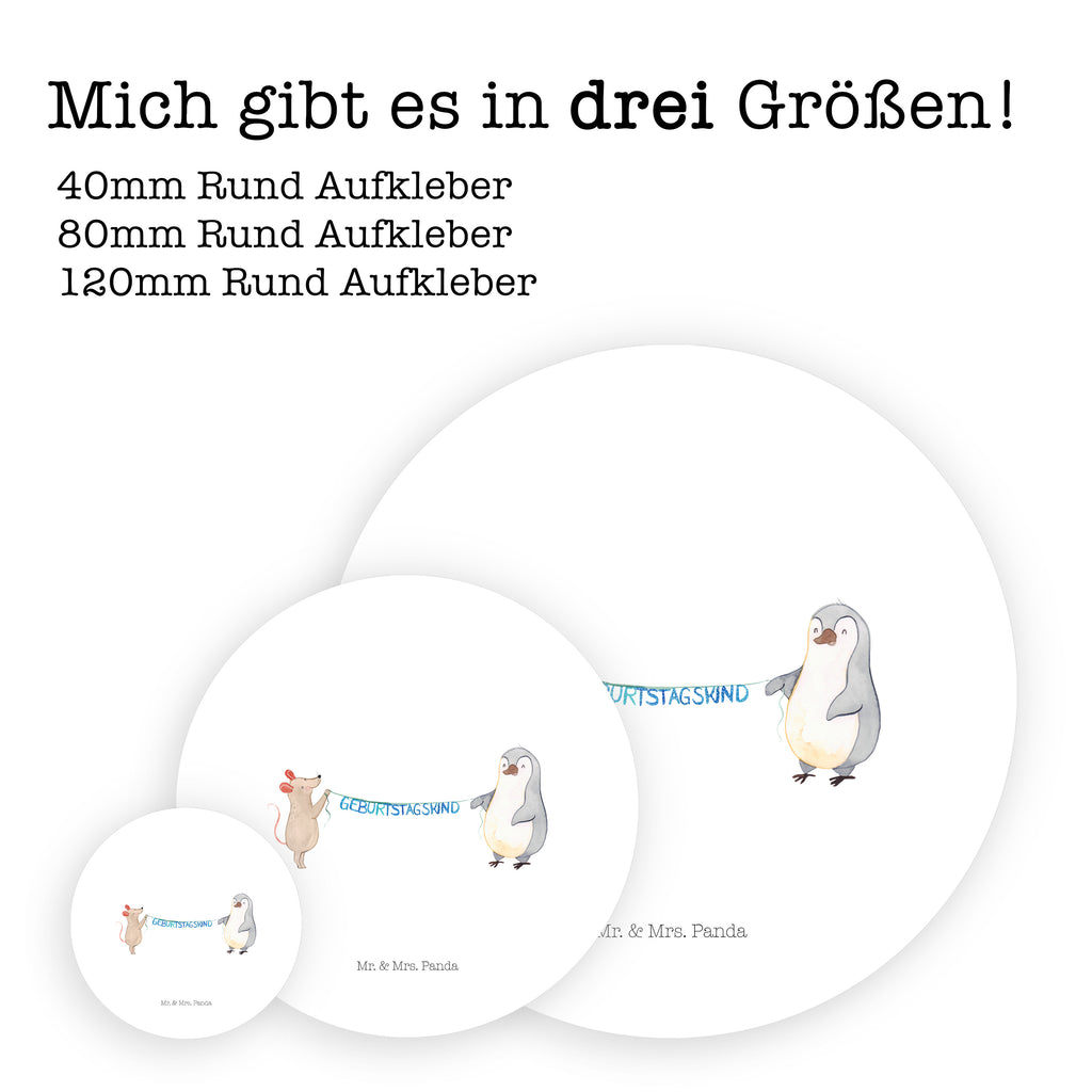 Rund Aufkleber Maus Pinguin Geburtstag Sticker, Aufkleber, Etikett, Kinder, rund, Geburtstag, Geburtstagsgeschenk, Geschenk, Maus, Pinguin, Geburtstage, Happy Birthday, Geburtstagsfeier