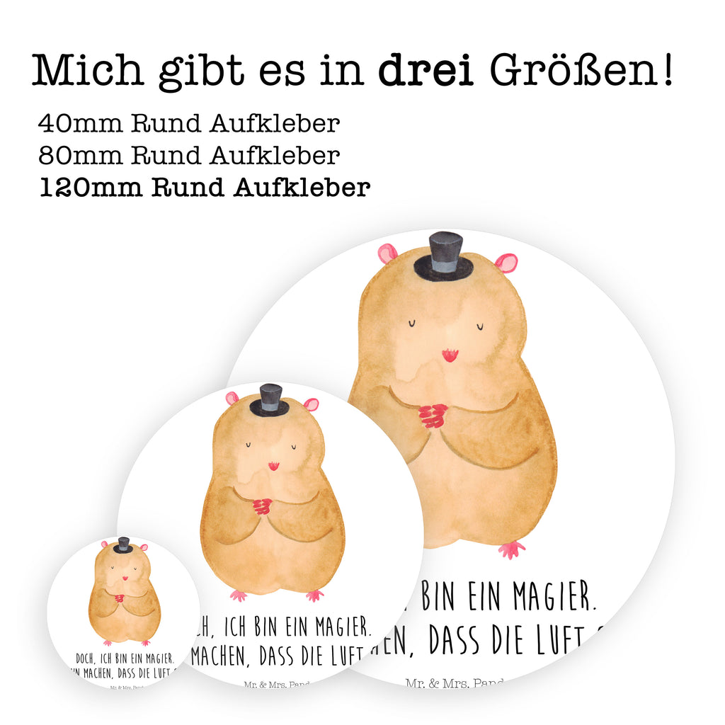 Rund Aufkleber Hamster mit Hut Sticker, Aufkleber, Etikett, Kinder, rund, Tiermotive, Gute Laune, lustige Sprüche, Tiere, Hamster, Hut, Magier, Zylinder, Zwerghamster, Zauberer