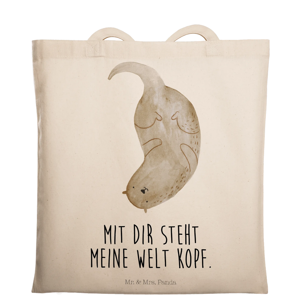 Tragetasche Otter Kopfüber Beuteltasche, Beutel, Einkaufstasche, Jutebeutel, Stoffbeutel, Tasche, Shopper, Umhängetasche, Strandtasche, Schultertasche, Stofftasche, Tragetasche, Badetasche, Jutetasche, Einkaufstüte, Laptoptasche, Otter, Fischotter, Seeotter, Otter Seeotter See Otter