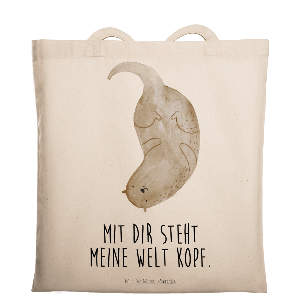 Tragetasche Otter Kopfüber Beuteltasche, Beutel, Einkaufstasche, Jutebeutel, Stoffbeutel, Tasche, Shopper, Umhängetasche, Strandtasche, Schultertasche, Stofftasche, Tragetasche, Badetasche, Jutetasche, Einkaufstüte, Laptoptasche, Otter, Fischotter, Seeotter, Otter Seeotter See Otter