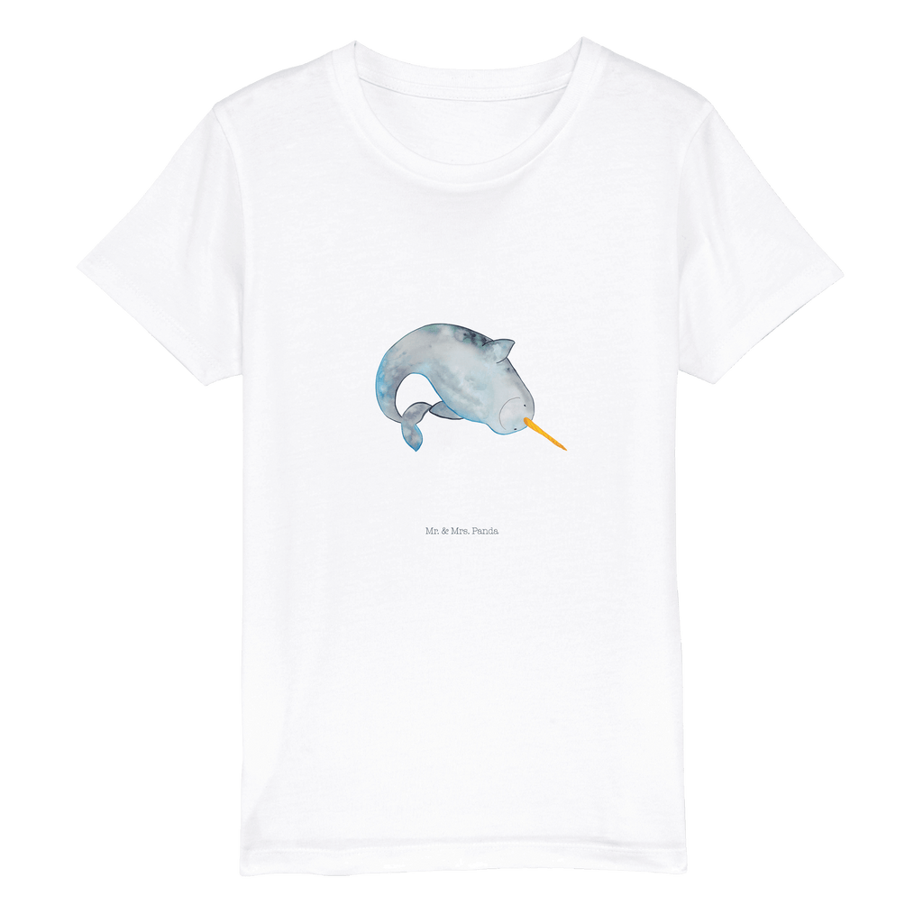 Organic Kinder T-Shirt Narwal Kinder T-Shirt, Kinder T-Shirt Mädchen, Kinder T-Shirt Jungen, Meerestiere, Meer, Urlaub, Narwal, Wal, Putzen, Hausfrau, Junggesellin, aufräumen, Kinderzimmer