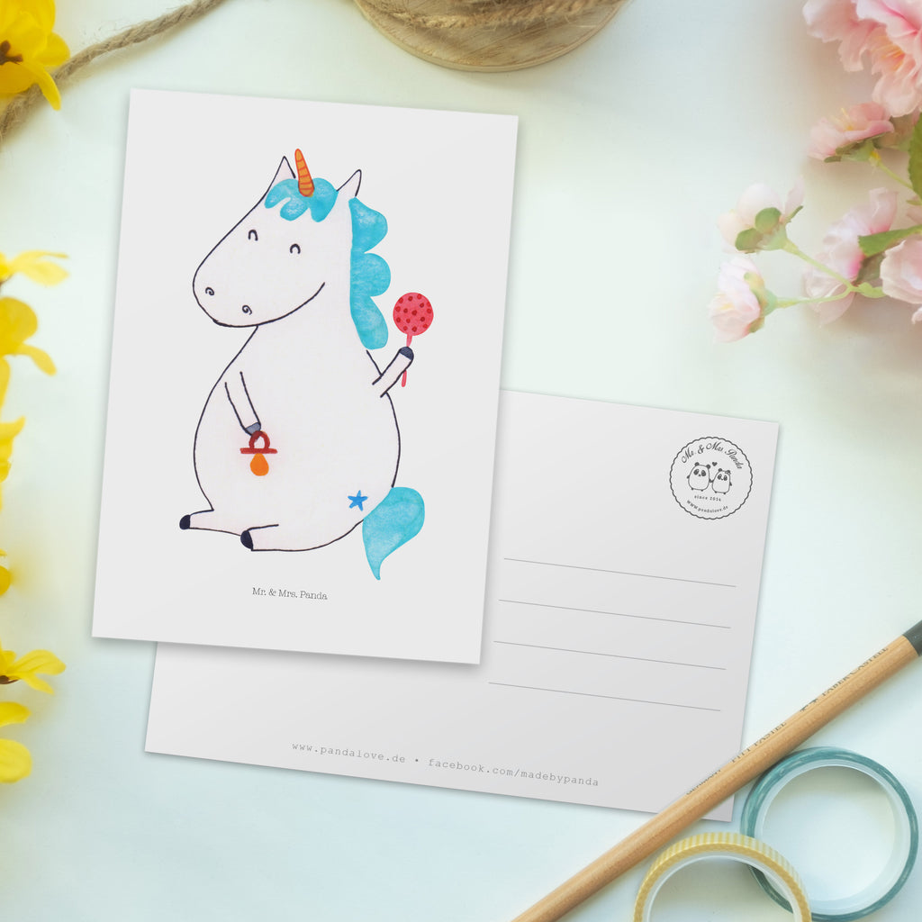 Postkarte Einhorn Baby Postkarte, Karte, Geschenkkarte, Grußkarte, Einladung, Ansichtskarte, Geburtstagskarte, Einladungskarte, Dankeskarte, Ansichtskarten, Einladung Geburtstag, Einladungskarten Geburtstag, Einhorn, Einhörner, Einhorn Deko, Pegasus, Unicorn, Mutter, Geburt, Geburtstag, erstes Kind, Baby, Babyglück, Nachwuchs, Eltern, Party, Kind, Schnuller