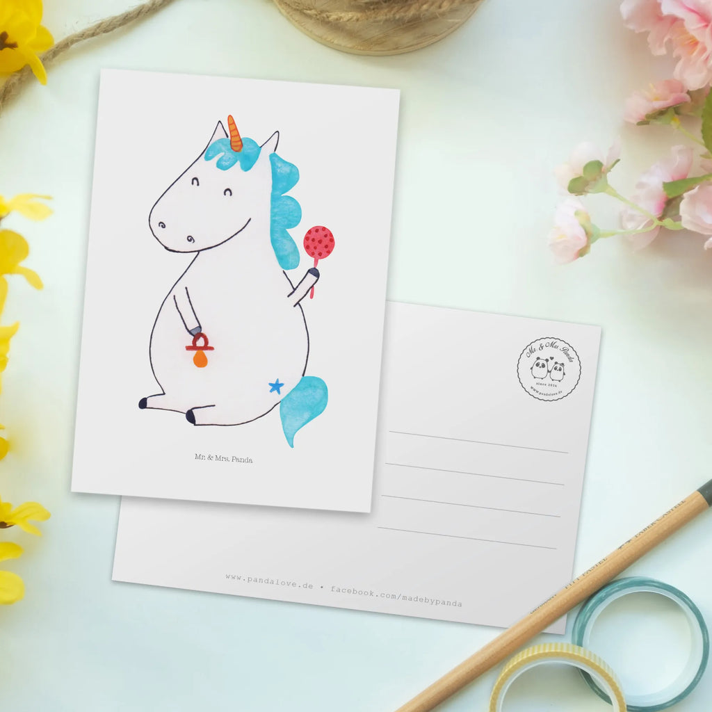 Postkarte Einhorn Baby Postkarte, Karte, Geschenkkarte, Grußkarte, Einladung, Ansichtskarte, Geburtstagskarte, Einladungskarte, Dankeskarte, Ansichtskarten, Einladung Geburtstag, Einladungskarten Geburtstag, Einhorn, Einhörner, Einhorn Deko, Pegasus, Unicorn, Mutter, Geburt, Geburtstag, erstes Kind, Baby, Babyglück, Nachwuchs, Eltern, Party, Kind, Schnuller