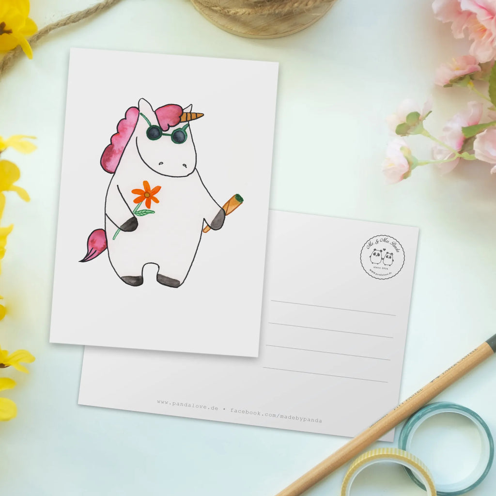 Postkarte Einhorn Woodstock Postkarte, Karte, Geschenkkarte, Grußkarte, Einladung, Ansichtskarte, Geburtstagskarte, Einladungskarte, Dankeskarte, Ansichtskarten, Einladung Geburtstag, Einladungskarten Geburtstag, Einhorn, Einhörner, Einhorn Deko, Pegasus, Unicorn, Kiffen, Joint, Zigarette, Alkohol, Party, Spaß. lustig, witzig, Woodstock