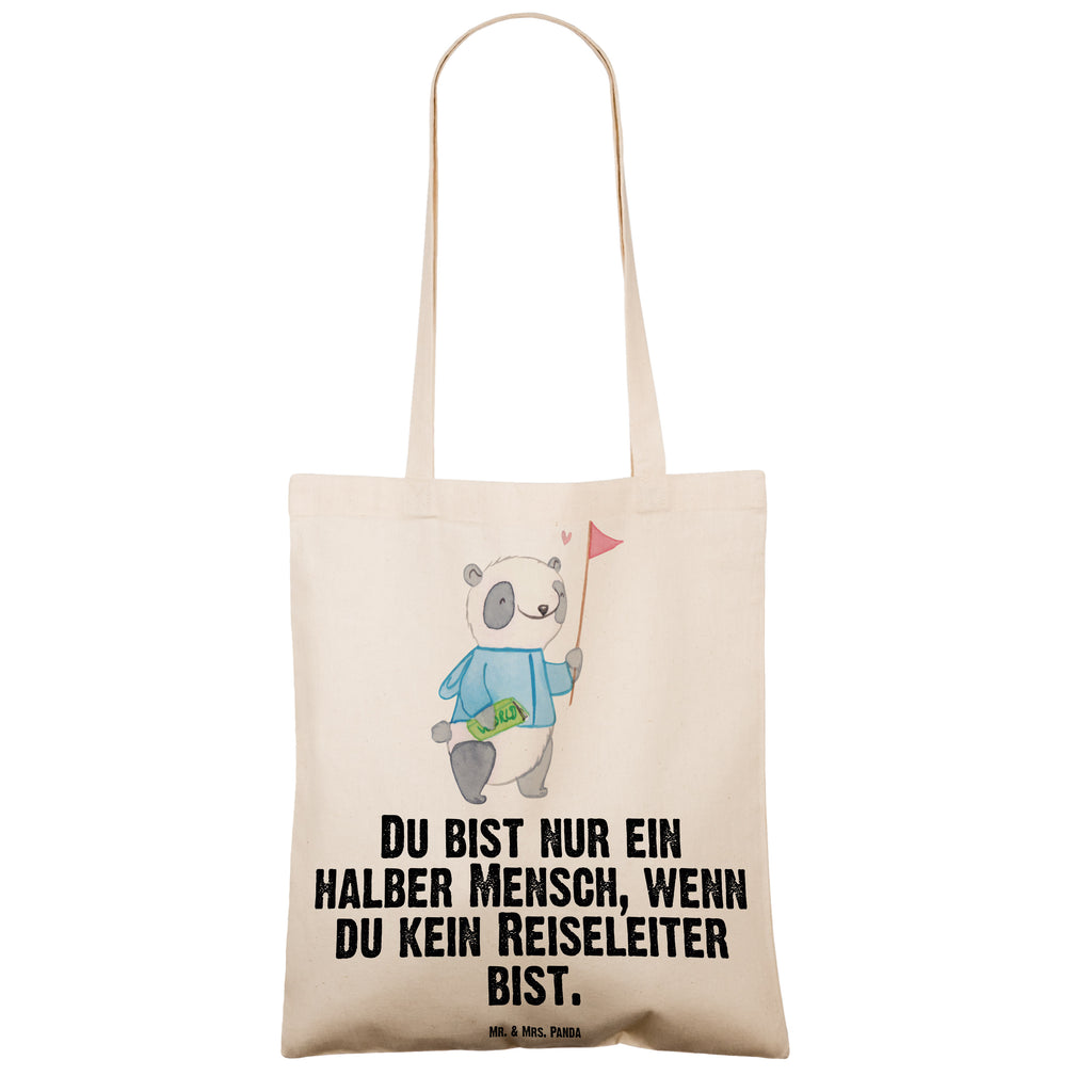 Tragetasche Reiseleiter mit Herz Beuteltasche, Beutel, Einkaufstasche, Jutebeutel, Stoffbeutel, Tasche, Shopper, Umhängetasche, Strandtasche, Schultertasche, Stofftasche, Tragetasche, Badetasche, Jutetasche, Einkaufstüte, Laptoptasche, Beruf, Ausbildung, Jubiläum, Abschied, Rente, Kollege, Kollegin, Geschenk, Schenken, Arbeitskollege, Mitarbeiter, Firma, Danke, Dankeschön