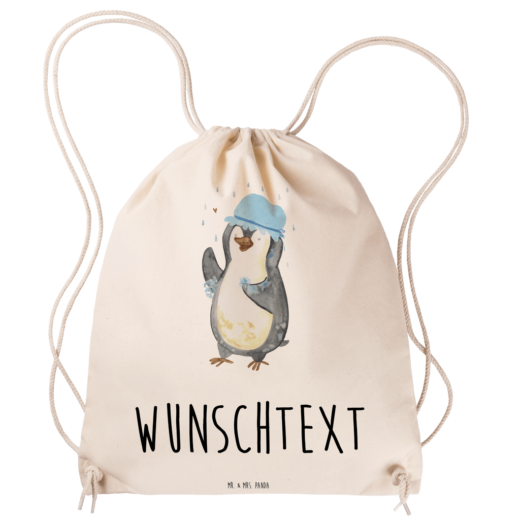 Personalisierter Sportbeutel Pinguin duscht Personalisierter Sportbeutel, Personalisierter Beutel, Personalisierte Sporttasche, Personalisierter Tasche, Personalisierter Stoffbeutel, Personalisierter Sportbeutel Kinder, Sportbeutel mit Namen, Turnbeutel mit Namen, Beutel mit Namen, Sporttasche mit Namen, Tasche mit Namen, Stoffbeutel mit Namen, Sportbeutel Kinder mit Namen, Wunschtext, Wunschnamen, Personalisierbar, Personalisierung, Pinguin, Pinguine, Dusche, duschen, Lebensmotto, Motivation, Neustart, Neuanfang, glücklich sein