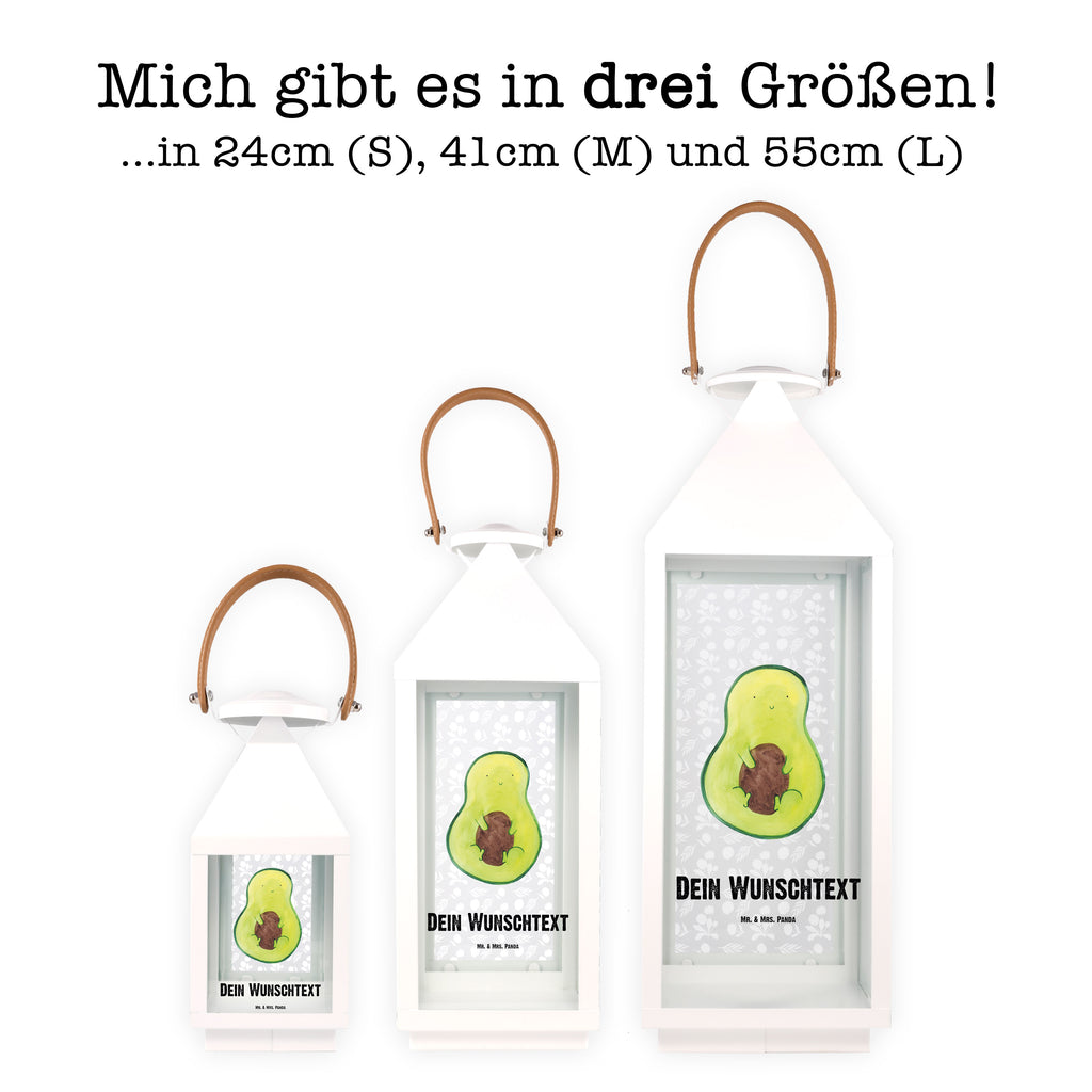 Personalisierte Deko Laterne Avocado mit Kern Gartenlampe, Gartenleuchte, Gartendekoration, Gartenlicht, Laterne kleine Laternen, XXL Laternen, Laterne groß, Avocado, Veggie, Vegan, Gesund, Avokado, Avocadokern, Kern, Pflanze, Spruch Leben