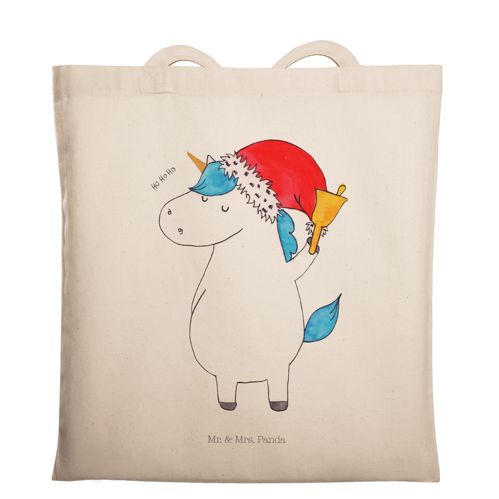 Tragetasche Einhorn Weihnachtsmann Beuteltasche, Beutel, Einkaufstasche, Jutebeutel, Stoffbeutel, Tasche, Shopper, Umhängetasche, Strandtasche, Schultertasche, Stofftasche, Tragetasche, Badetasche, Jutetasche, Einkaufstüte, Laptoptasche, Einhorn, Einhörner, Einhorn Deko, Pegasus, Unicorn, Gin, Schokolade, Schoki, Weihnachten, Weihnachtsmann, Nikolaus, Wunschzettel, Wunschliste, Feenstaub