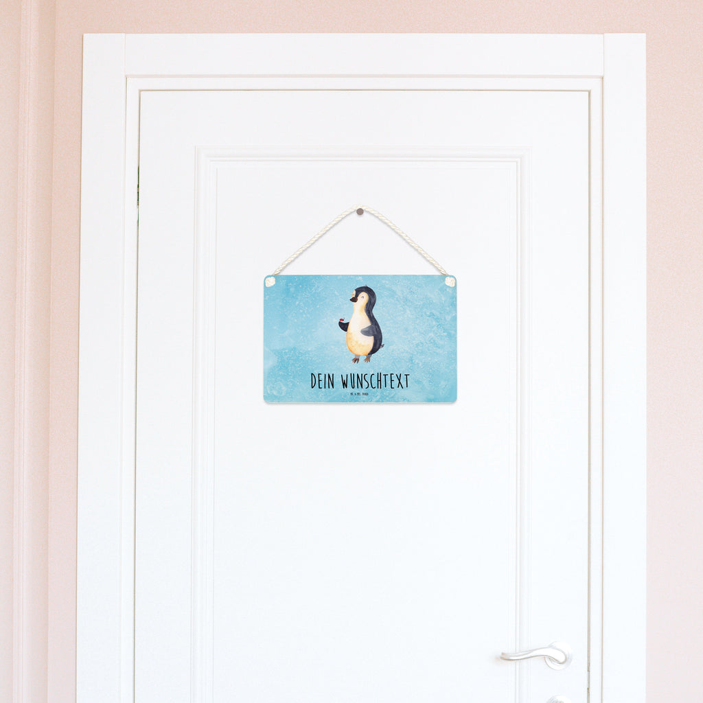 Personalisiertes Deko Schild Pinguin Marienkäfer Dekoschild, Deko Schild, Schild, Tür Schild, Türschild, Holzschild, Wandschild, Wanddeko, Pinguin, Pinguine, Marienkäfer, Liebe, Wunder, Glück, Freude, Lebensfreude