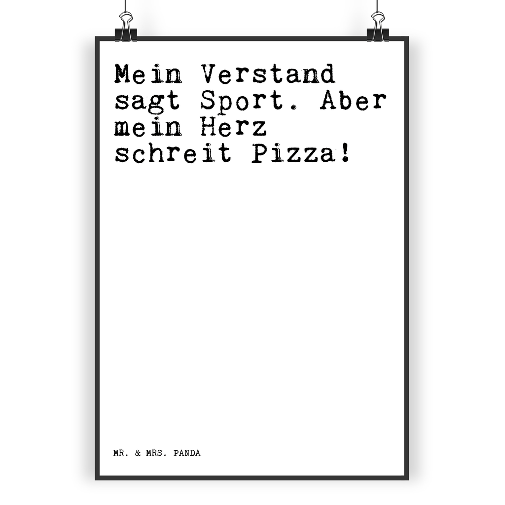 Poster Mein Verstand sagt Sport.... Poster, Wandposter, Bild, Wanddeko, Küchenposter, Kinderposter, Wanddeko Bild, Raumdekoration, Wanddekoration, Handgemaltes Poster, Mr. & Mrs. Panda Poster, Designposter, Kunstdruck, Posterdruck, Spruch, Sprüche, lustige Sprüche, Weisheiten, Zitate, Spruch Geschenke, Spruch Sprüche Weisheiten Zitate Lustig Weisheit Worte