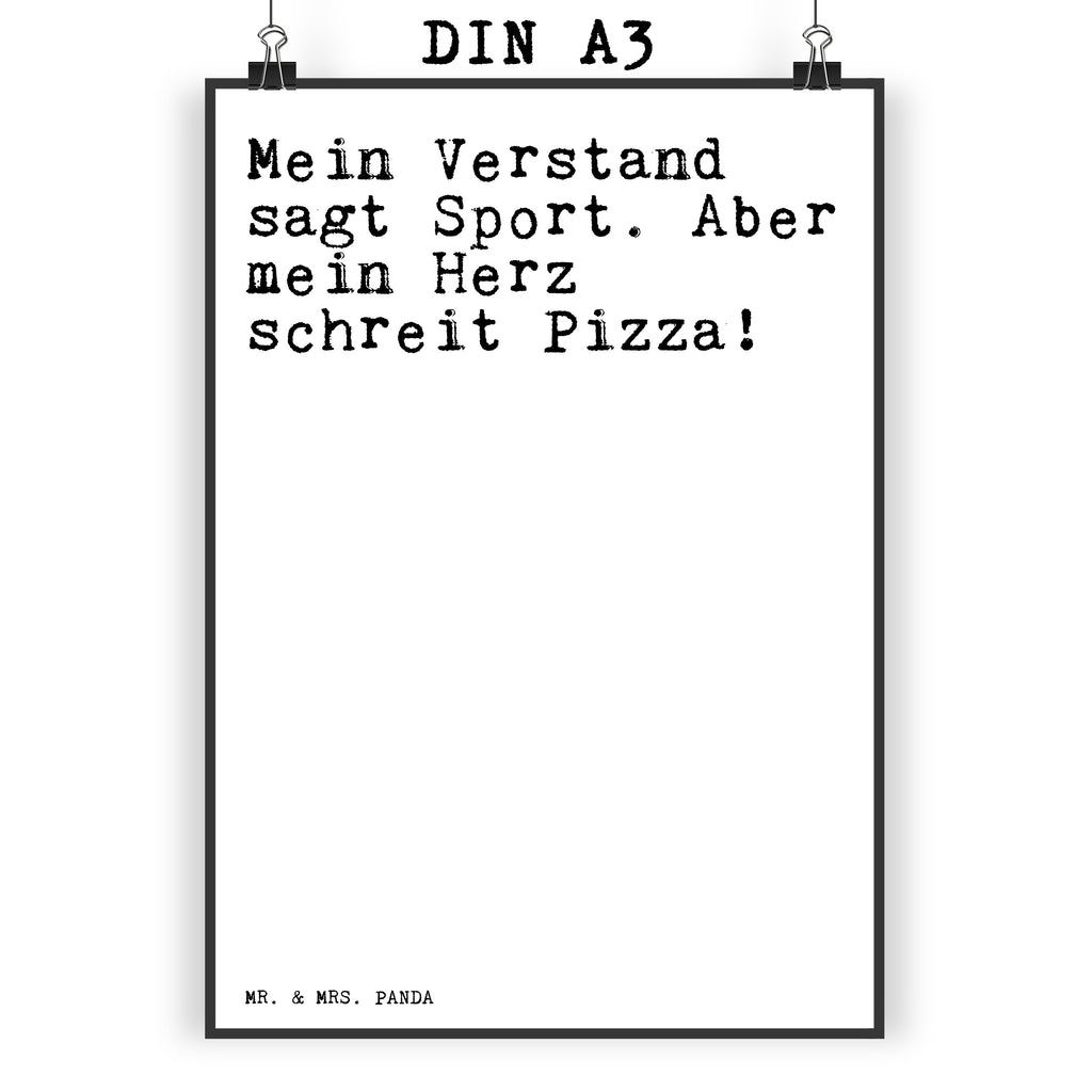 Poster Mein Verstand sagt Sport.... Poster, Wandposter, Bild, Wanddeko, Küchenposter, Kinderposter, Wanddeko Bild, Raumdekoration, Wanddekoration, Handgemaltes Poster, Mr. & Mrs. Panda Poster, Designposter, Kunstdruck, Posterdruck, Spruch, Sprüche, lustige Sprüche, Weisheiten, Zitate, Spruch Geschenke, Spruch Sprüche Weisheiten Zitate Lustig Weisheit Worte