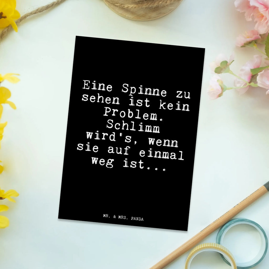 Postkarte Eine Spinne zu sehen... Postkarte, Karte, Geschenkkarte, Grußkarte, Einladung, Ansichtskarte, Geburtstagskarte, Einladungskarte, Dankeskarte, Ansichtskarten, Einladung Geburtstag, Einladungskarten Geburtstag, Spruch, Sprüche, lustige Sprüche, Weisheiten, Zitate, Spruch Geschenke, Glizer Spruch Sprüche Weisheiten Zitate Lustig Weisheit Worte