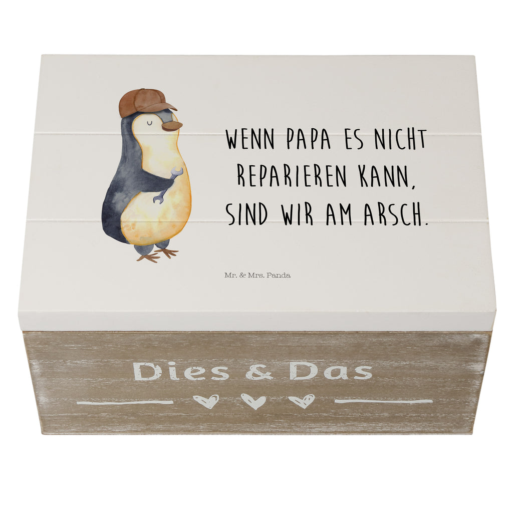 Holzkiste Wenn Papa es nicht reparieren kann, sind wir am Arsch Holzkiste, Kiste, Schatzkiste, Truhe, Schatulle, XXL, Erinnerungsbox, Erinnerungskiste, Dekokiste, Aufbewahrungsbox, Geschenkbox, Geschenkdose, Familie, Vatertag, Muttertag, Bruder, Schwester, Mama, Papa, Oma, Opa, Vater, Geschenk Papa, Bester Papa der Welt