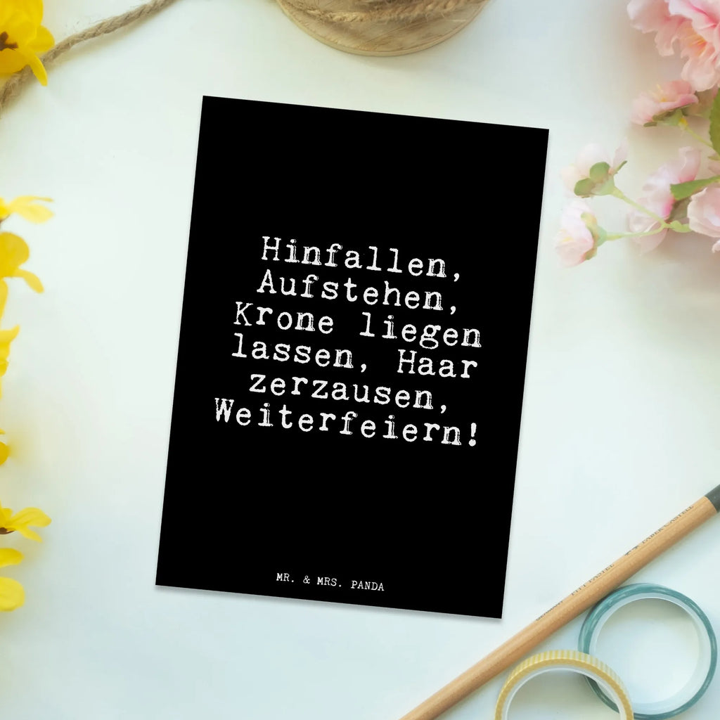 Postkarte Hinfallen, Aufstehen, Krone liegen... Postkarte, Karte, Geschenkkarte, Grußkarte, Einladung, Ansichtskarte, Geburtstagskarte, Einladungskarte, Dankeskarte, Ansichtskarten, Einladung Geburtstag, Einladungskarten Geburtstag, Spruch, Sprüche, lustige Sprüche, Weisheiten, Zitate, Spruch Geschenke, Glizer Spruch Sprüche Weisheiten Zitate Lustig Weisheit Worte