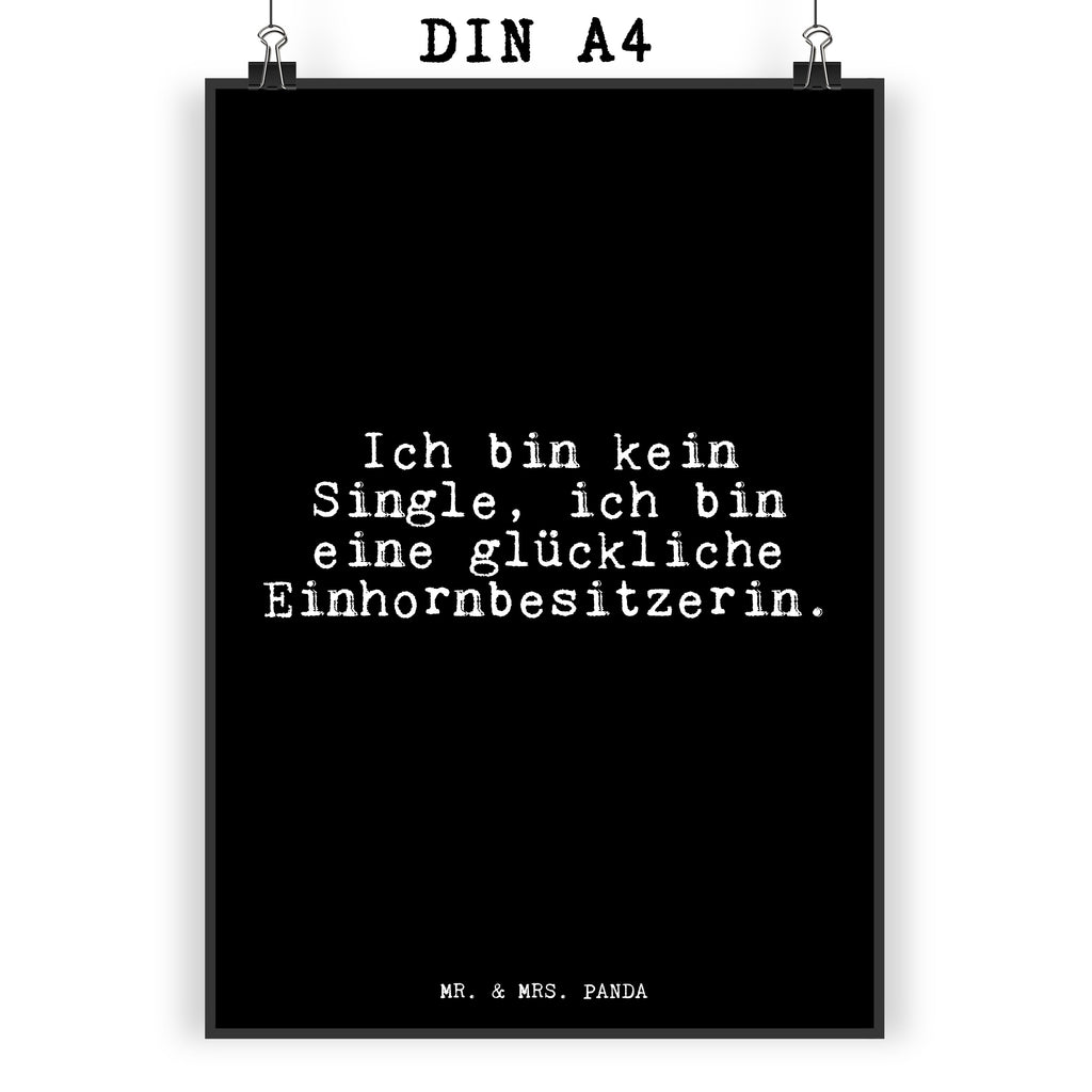 Poster Ich bin kein Single,... Poster, Wandposter, Bild, Wanddeko, Küchenposter, Kinderposter, Wanddeko Bild, Raumdekoration, Wanddekoration, Handgemaltes Poster, Mr. & Mrs. Panda Poster, Designposter, Kunstdruck, Posterdruck, Spruch, Sprüche, lustige Sprüche, Weisheiten, Zitate, Spruch Geschenke, Glizer Spruch Sprüche Weisheiten Zitate Lustig Weisheit Worte