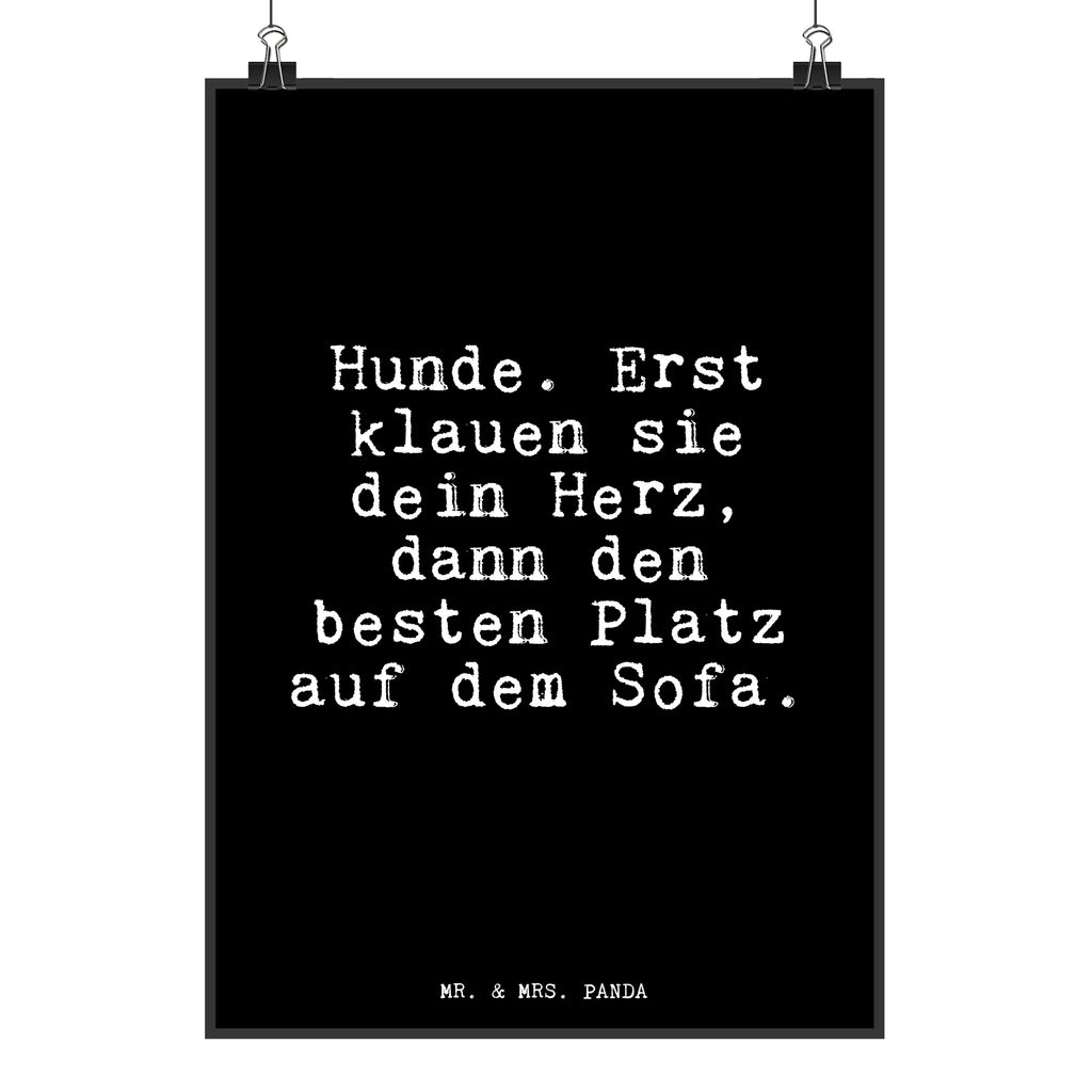 Poster Hunde. Erst klauen sie... Poster, Wandposter, Bild, Wanddeko, Küchenposter, Kinderposter, Wanddeko Bild, Raumdekoration, Wanddekoration, Handgemaltes Poster, Mr. & Mrs. Panda Poster, Designposter, Kunstdruck, Posterdruck, Spruch, Sprüche, lustige Sprüche, Weisheiten, Zitate, Spruch Geschenke, Glizer Spruch Sprüche Weisheiten Zitate Lustig Weisheit Worte