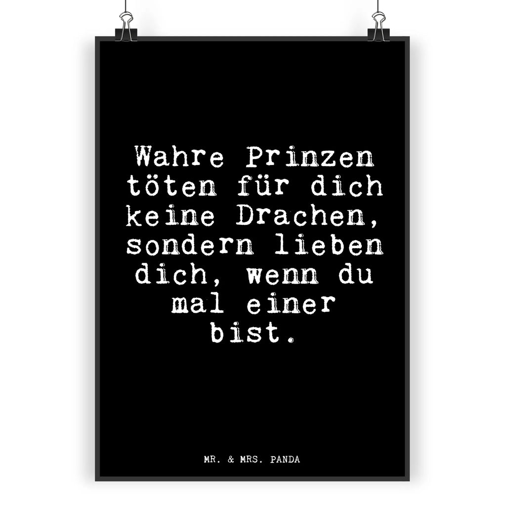 Poster Wahre Prinzen töten für... Poster, Wandposter, Bild, Wanddeko, Küchenposter, Kinderposter, Wanddeko Bild, Raumdekoration, Wanddekoration, Handgemaltes Poster, Mr. & Mrs. Panda Poster, Designposter, Kunstdruck, Posterdruck, Spruch, Sprüche, lustige Sprüche, Weisheiten, Zitate, Spruch Geschenke, Glizer Spruch Sprüche Weisheiten Zitate Lustig Weisheit Worte