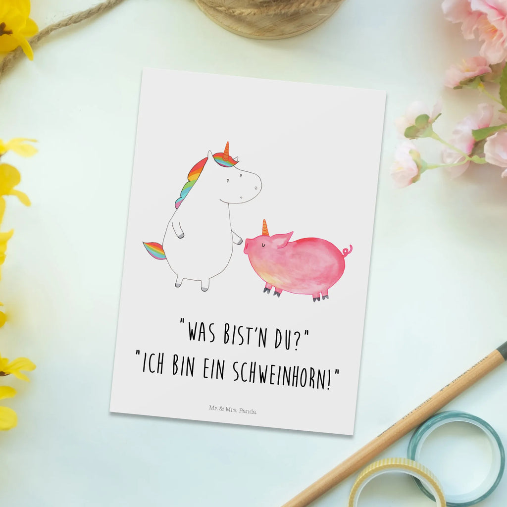 Postkarte Einhorn Schwein Postkarte, Karte, Geschenkkarte, Grußkarte, Einladung, Ansichtskarte, Geburtstagskarte, Einladungskarte, Dankeskarte, Ansichtskarten, Einladung Geburtstag, Einladungskarten Geburtstag, Einhorn, Einhörner, Einhorn Deko, Pegasus, Unicorn, Freundschaft, Schweinhorn, Schwein, Freundin, Schweinchen