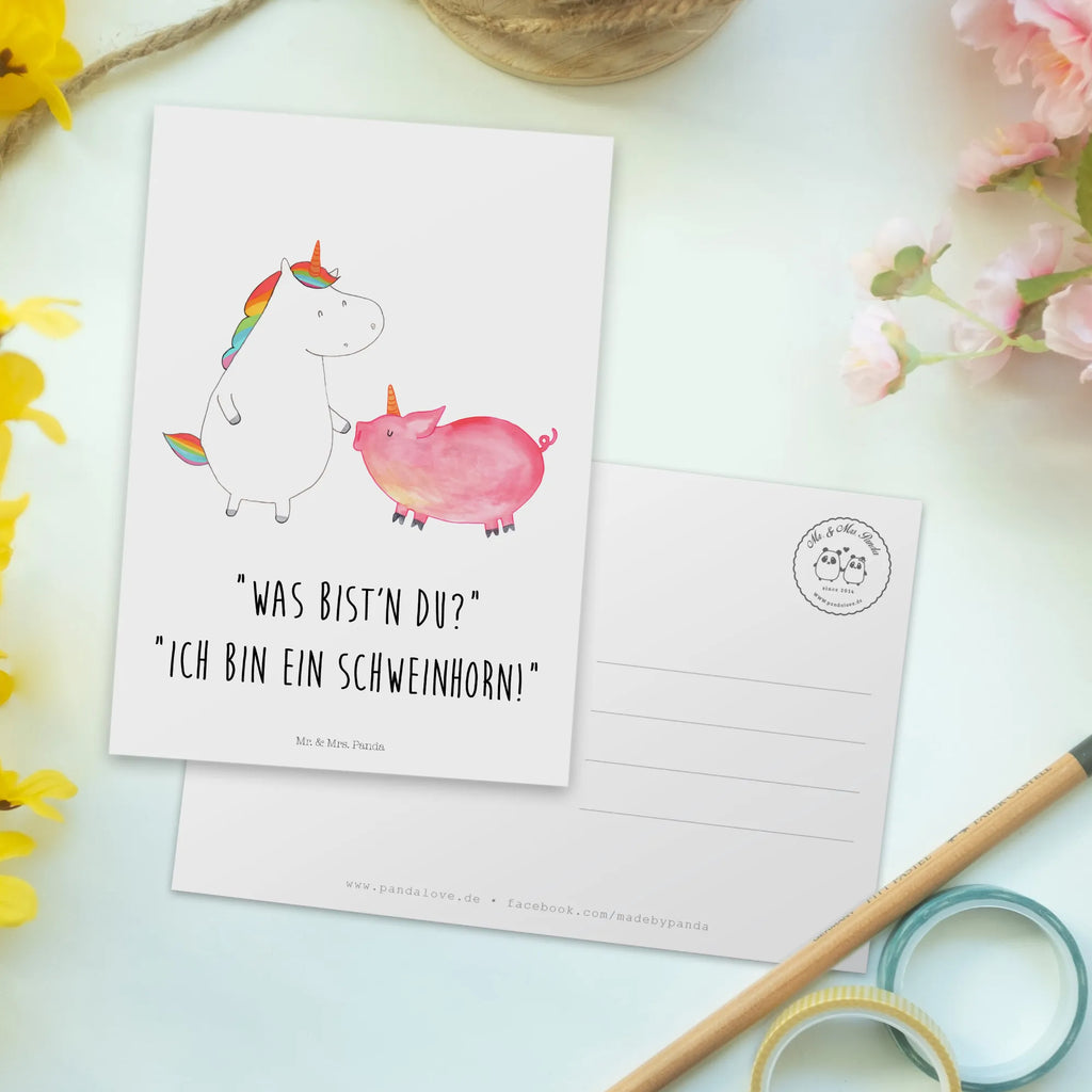 Postkarte Einhorn Schwein Postkarte, Karte, Geschenkkarte, Grußkarte, Einladung, Ansichtskarte, Geburtstagskarte, Einladungskarte, Dankeskarte, Ansichtskarten, Einladung Geburtstag, Einladungskarten Geburtstag, Einhorn, Einhörner, Einhorn Deko, Pegasus, Unicorn, Freundschaft, Schweinhorn, Schwein, Freundin, Schweinchen