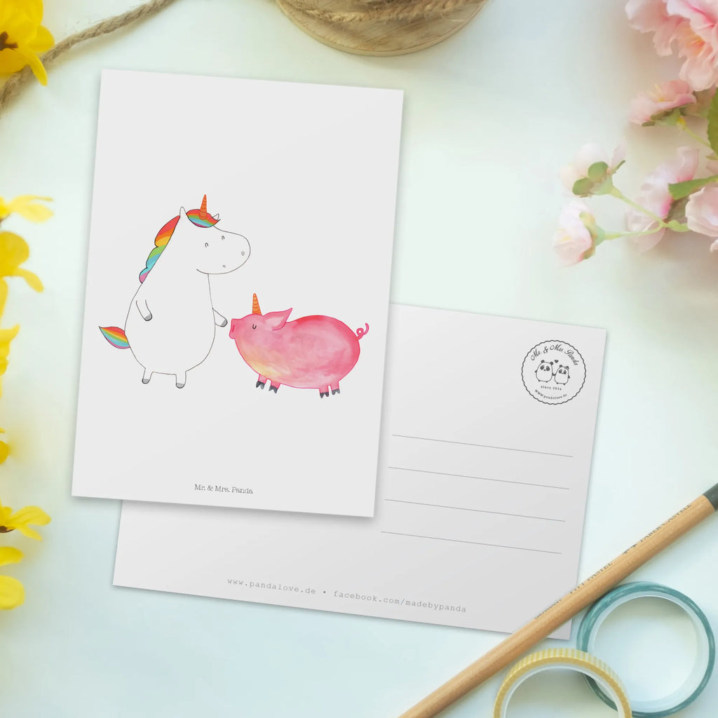 Postkarte Einhorn Schwein Postkarte, Karte, Geschenkkarte, Grußkarte, Einladung, Ansichtskarte, Geburtstagskarte, Einladungskarte, Dankeskarte, Ansichtskarten, Einladung Geburtstag, Einladungskarten Geburtstag, Einhorn, Einhörner, Einhorn Deko, Pegasus, Unicorn, Freundschaft, Schweinhorn, Schwein, Freundin, Schweinchen