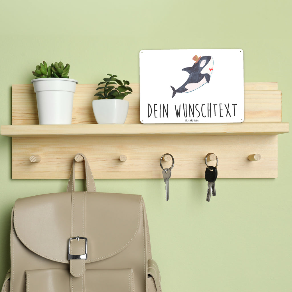 Personalisiertes Blechschild Orca Zylinder Blechschild, Metallschild, Geschenk Schild, Schild, Magnet-Metall-Schild, Deko Schild, Wandschild, Wand-Dekoration, Türschild, Meerestiere, Meer, Urlaub, Narwal, Glitter, Konfetti, Glitzer, Geburtstag, Feier, Fete, Fest, Glückwunsch, Orca