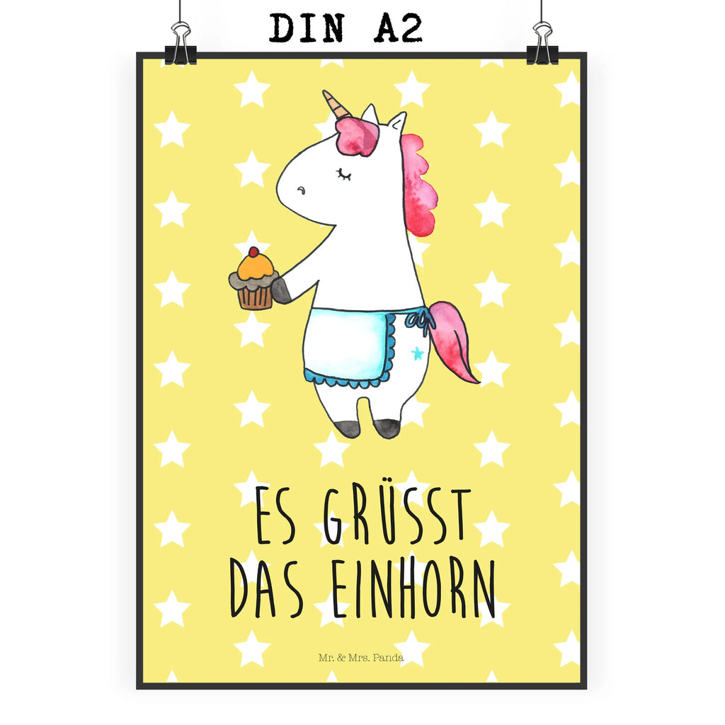 Poster Einhorn Muffin Poster, Wandposter, Bild, Wanddeko, Küchenposter, Kinderposter, Wanddeko Bild, Raumdekoration, Wanddekoration, Handgemaltes Poster, Mr. & Mrs. Panda Poster, Designposter, Kunstdruck, Posterdruck, Einhorn, Einhörner, Einhorn Deko, Unicorn, Geburtstag, Backen, Muffin, Kekse, Geburtstagsgrüße, Glückwünsche, Liebesgrüße, Grüße