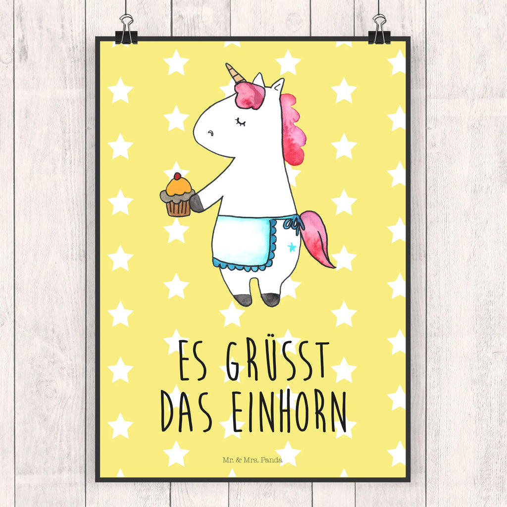 Poster Einhorn Muffin Poster, Wandposter, Bild, Wanddeko, Küchenposter, Kinderposter, Wanddeko Bild, Raumdekoration, Wanddekoration, Handgemaltes Poster, Mr. & Mrs. Panda Poster, Designposter, Kunstdruck, Posterdruck, Einhorn, Einhörner, Einhorn Deko, Unicorn, Geburtstag, Backen, Muffin, Kekse, Geburtstagsgrüße, Glückwünsche, Liebesgrüße, Grüße