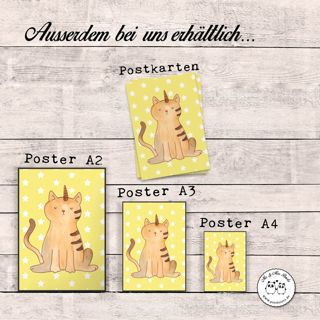 Poster unicorn Cat Poster, Wandposter, Bild, Wanddeko, Küchenposter, Kinderposter, Wanddeko Bild, Raumdekoration, Wanddekoration, Handgemaltes Poster, Mr. & Mrs. Panda Poster, Designposter, Kunstdruck, Posterdruck, Einhorn, Einhörner, Einhorn Deko, Unicorn, Katzer, Mieze, Regenbogen, Glitzer, Einhornpower, Erwachsenwerden, Katze, Katzenhorn, Einhornkatze, Kittyhorn