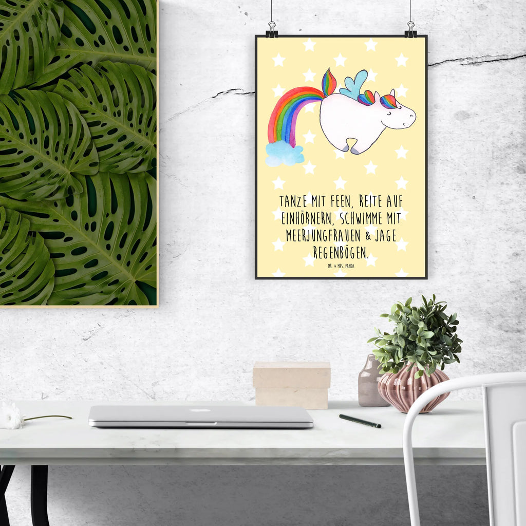 Poster Einhorn Pegasus Poster, Wandposter, Bild, Wanddeko, Küchenposter, Kinderposter, Wanddeko Bild, Raumdekoration, Wanddekoration, Handgemaltes Poster, Mr. & Mrs. Panda Poster, Designposter, Kunstdruck, Posterdruck, Einhorn, Einhörner, Einhorn Deko, Pegasus, Unicorn, Regenbogen, Spielen, Realität, Glitzer, Erwachsenwerden