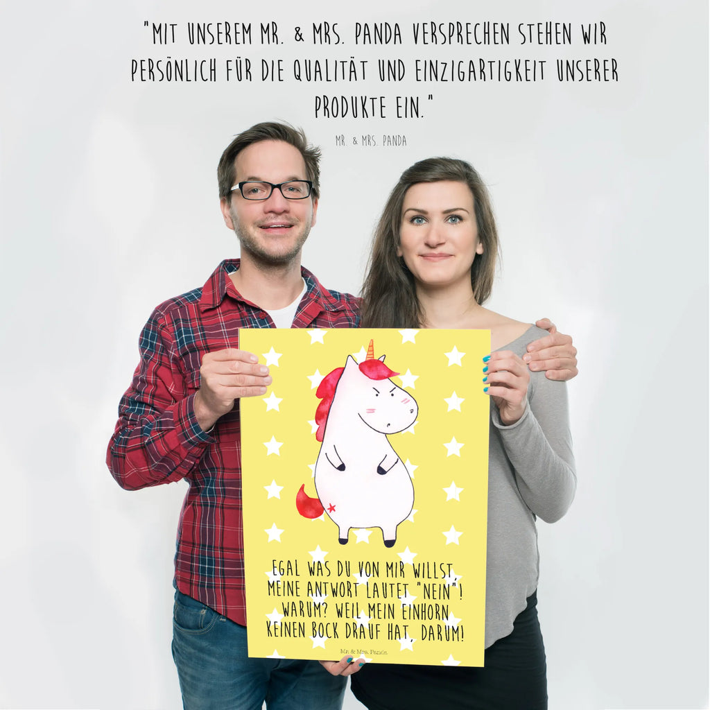 Poster Einhorn Wut Poster, Wandposter, Bild, Wanddeko, Küchenposter, Kinderposter, Wanddeko Bild, Raumdekoration, Wanddekoration, Handgemaltes Poster, Mr. & Mrs. Panda Poster, Designposter, Kunstdruck, Posterdruck, Einhorn, Einhörner, Einhorn Deko, Pegasus, Unicorn, Realität, Ansage, lustlos, nein, Büro, Arbeit, wütend, dumme Fragen, lustig, Spaß, Geschenk