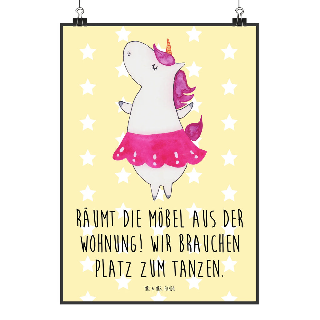 Poster Einhorn Ballerina Poster, Wandposter, Bild, Wanddeko, Küchenposter, Kinderposter, Wanddeko Bild, Raumdekoration, Wanddekoration, Handgemaltes Poster, Mr. & Mrs. Panda Poster, Designposter, Kunstdruck, Posterdruck, Einhorn, Einhörner, Einhorn Deko, Pegasus, Unicorn, Tanzen, Ballerina, Party, Wohnung, Spaß, Feiern, Geburtstag, Tänzerin, Lebenslust, Lebensfreude