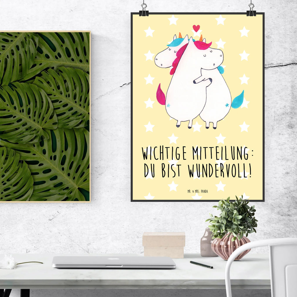 Poster Einhorn Mitteilung Poster, Wandposter, Bild, Wanddeko, Küchenposter, Kinderposter, Wanddeko Bild, Raumdekoration, Wanddekoration, Handgemaltes Poster, Mr. & Mrs. Panda Poster, Designposter, Kunstdruck, Posterdruck, Einhorn, Einhörner, Einhorn Deko, Pegasus, Unicorn, Valentinstag, Valentine, Liebe, Geschenk, Partner, Ehe, lustig, witzig, Spruch