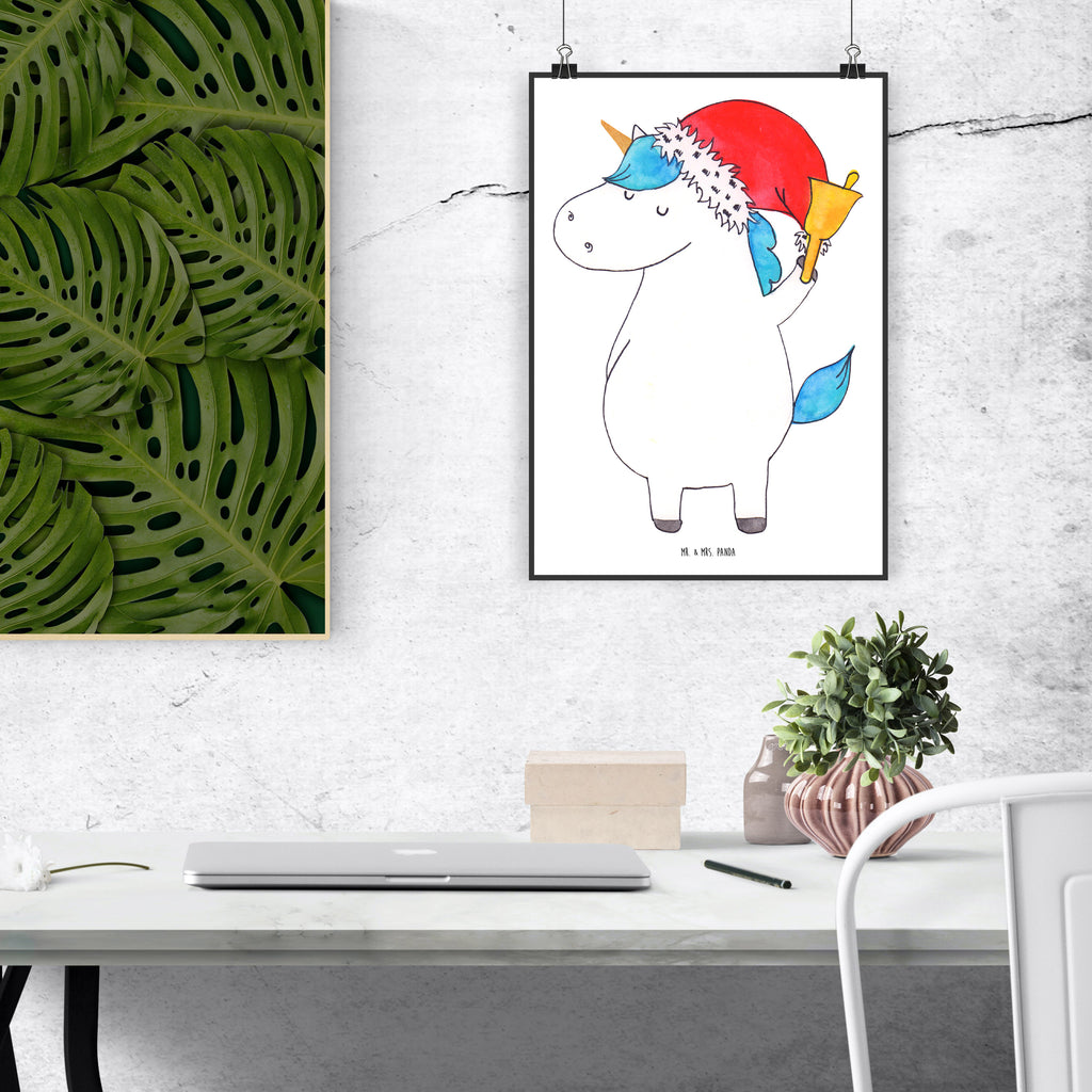 Poster Einhorn Weihnachtsmann Poster, Wandposter, Bild, Wanddeko, Küchenposter, Kinderposter, Wanddeko Bild, Raumdekoration, Wanddekoration, Handgemaltes Poster, Mr. & Mrs. Panda Poster, Designposter, Kunstdruck, Posterdruck, Einhorn, Einhörner, Einhorn Deko, Pegasus, Unicorn, Gin, Schokolade, Schoki, Weihnachten, Weihnachtsmann, Nikolaus, Wunschzettel, Wunschliste, Feenstaub