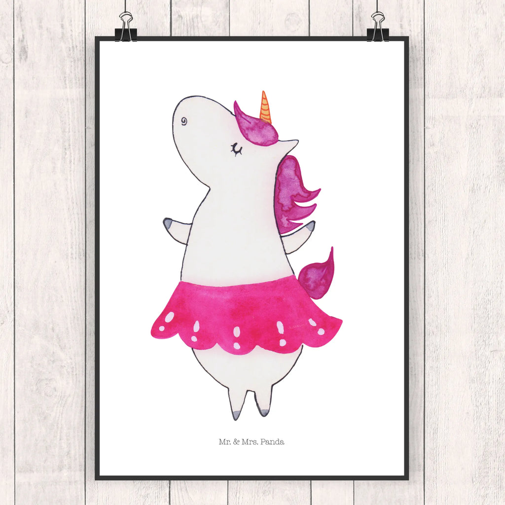 Poster Einhorn Ballerina Poster, Wandposter, Bild, Wanddeko, Küchenposter, Kinderposter, Wanddeko Bild, Raumdekoration, Wanddekoration, Handgemaltes Poster, Mr. & Mrs. Panda Poster, Designposter, Kunstdruck, Posterdruck, Einhorn, Einhörner, Einhorn Deko, Pegasus, Unicorn, Tanzen, Ballerina, Party, Wohnung, Spaß, Feiern, Geburtstag, Tänzerin, Lebenslust, Lebensfreude