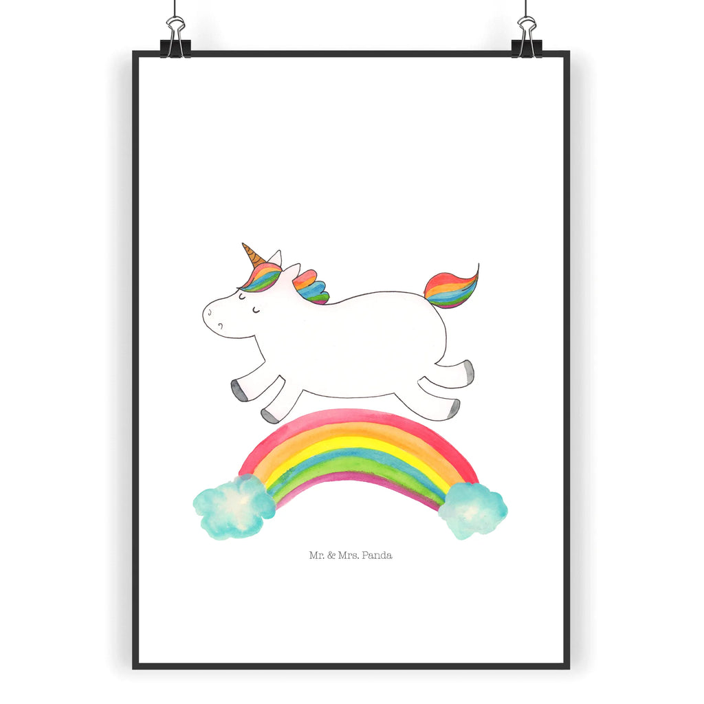 Poster Einhorn Regenbogen Poster, Wandposter, Bild, Wanddeko, Küchenposter, Kinderposter, Wanddeko Bild, Raumdekoration, Wanddekoration, Handgemaltes Poster, Mr. & Mrs. Panda Poster, Designposter, Kunstdruck, Posterdruck, Einhorn, Einhörner, Einhorn Deko, Pegasus, Unicorn, Regenbogen, Glitzer, Einhornpower, Erwachsenwerden, Einhornautobahn