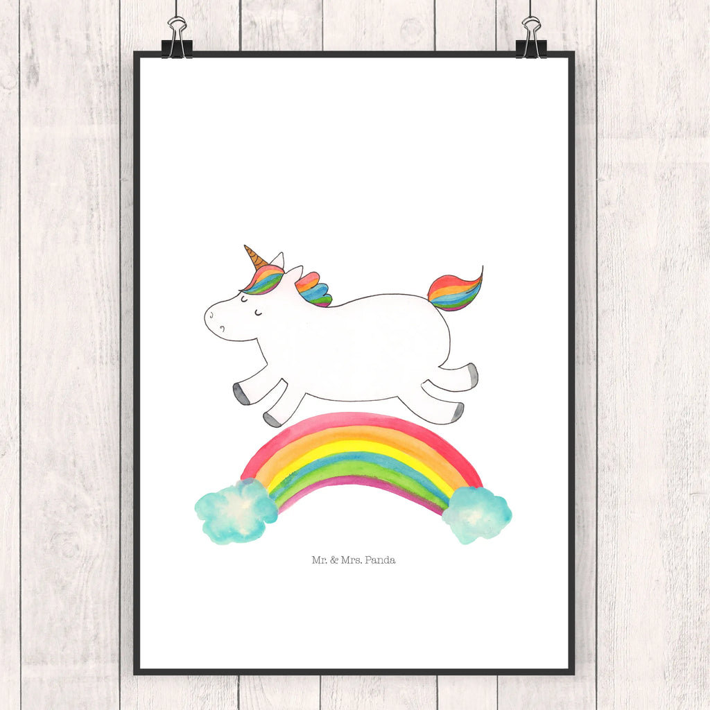 Poster Einhorn Regenbogen Poster, Wandposter, Bild, Wanddeko, Küchenposter, Kinderposter, Wanddeko Bild, Raumdekoration, Wanddekoration, Handgemaltes Poster, Mr. & Mrs. Panda Poster, Designposter, Kunstdruck, Posterdruck, Einhorn, Einhörner, Einhorn Deko, Pegasus, Unicorn, Regenbogen, Glitzer, Einhornpower, Erwachsenwerden, Einhornautobahn