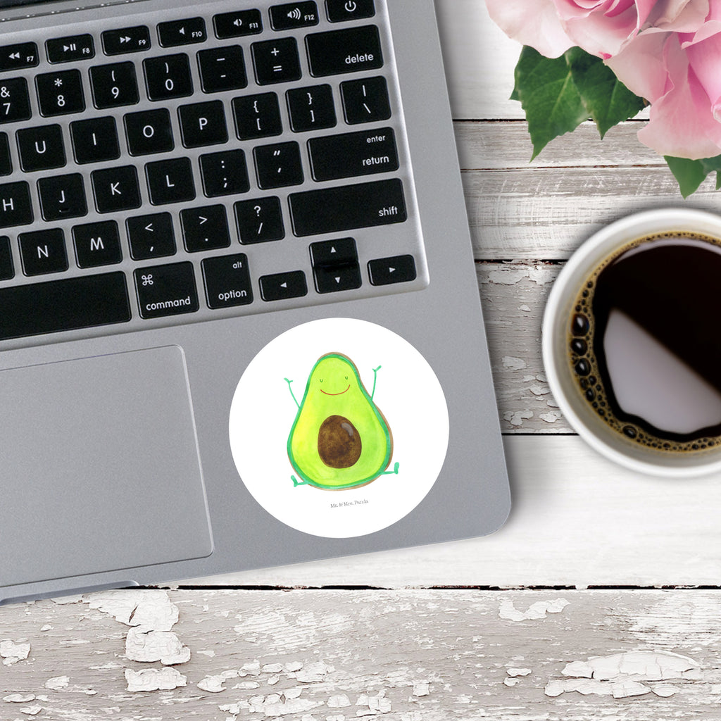 Rund Aufkleber Avocado Glücklich Sticker, Aufkleber, Etikett, Avocado, Veggie, Vegan, Gesund, Chaos