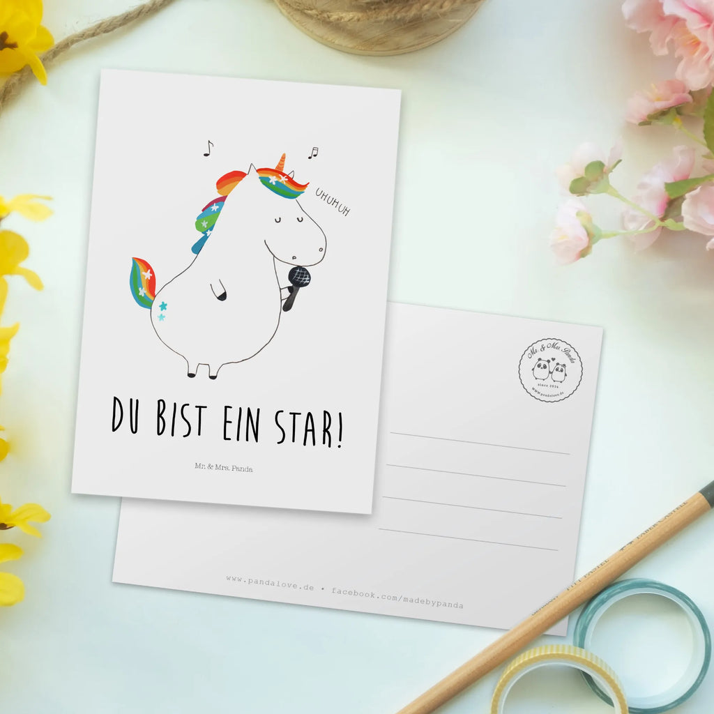 Postkarte Einhorn Sänger Postkarte, Karte, Geschenkkarte, Grußkarte, Einladung, Ansichtskarte, Geburtstagskarte, Einladungskarte, Dankeskarte, Ansichtskarten, Einladung Geburtstag, Einladungskarten Geburtstag, Einhorn, Einhörner, Einhorn Deko, Pegasus, Unicorn, Glitzer, Konfetti, Party, Geburtstag, Feier, Fest, Disco, Sängerin, Sänger, Freundin