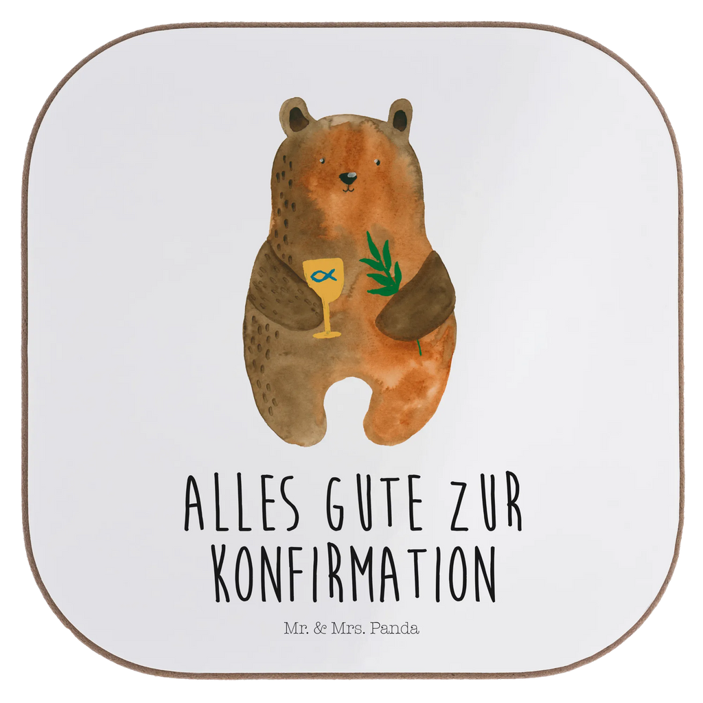 Quadratische Untersetzer Konfirmation-Bär Untersetzer, Bierdeckel, Glasuntersetzer, Untersetzer Gläser, Getränkeuntersetzer, Untersetzer aus Holz, Untersetzer für Gläser, Korkuntersetzer, Untersetzer Holz, Holzuntersetzer, Tassen Untersetzer, Untersetzer Design, Bär, Teddy, Teddybär, Konfirmation, Kirche, evangelisch, Gottesdienst