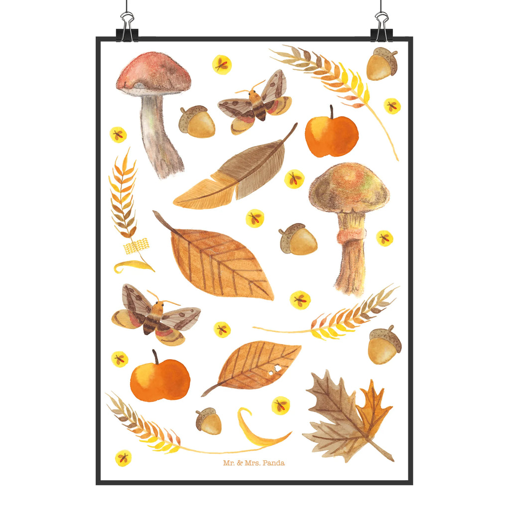 Poster Herbst Poster, Wandposter, Bild, Wanddeko, Küchenposter, Kinderposter, Wanddeko Bild, Raumdekoration, Wanddekoration, Handgemaltes Poster, Mr. & Mrs. Panda Poster, Designposter, Kunstdruck, Posterdruck, Blumen Deko, Frühlings Deko, Sommer Deko, Dekoration, positive Botschaft, Naturliebhaber, Outdoor, Natur, Abenteuer, Herbst, Herbstlaub, Geschenk Natur, Jahreszeit Motiv, Naturmotiv, Blätter, Blatt, September, Oktober, November, Pilze